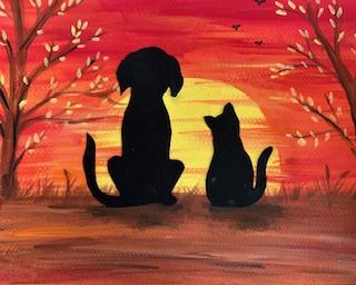 dog and cat painting