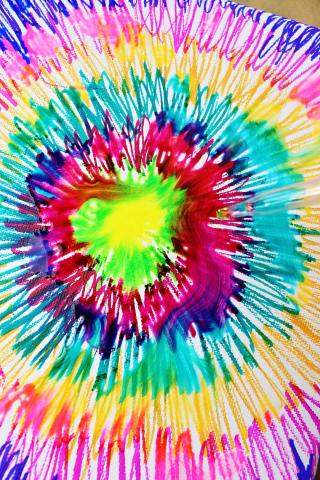 colorful tie-dye pattern made using markers