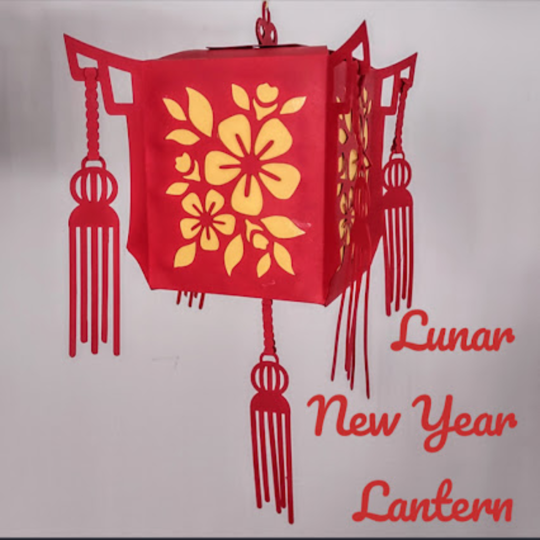 A Lunar New Year lantern made with red paper