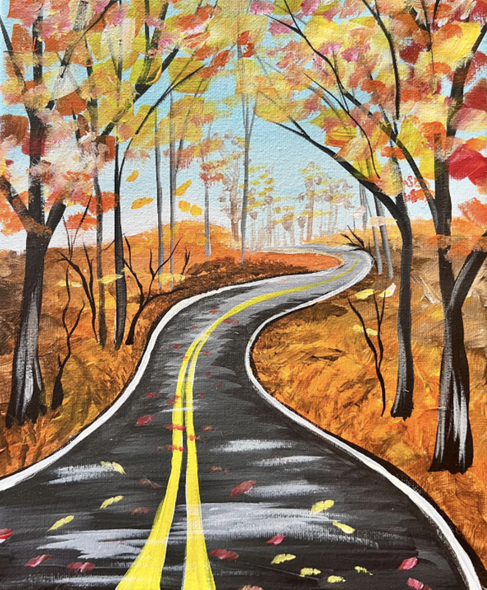 Autumn Drive Painting
